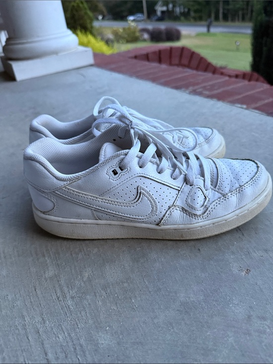 Nike Shoes - Nike Kids White Low-Top Leather Sneakers